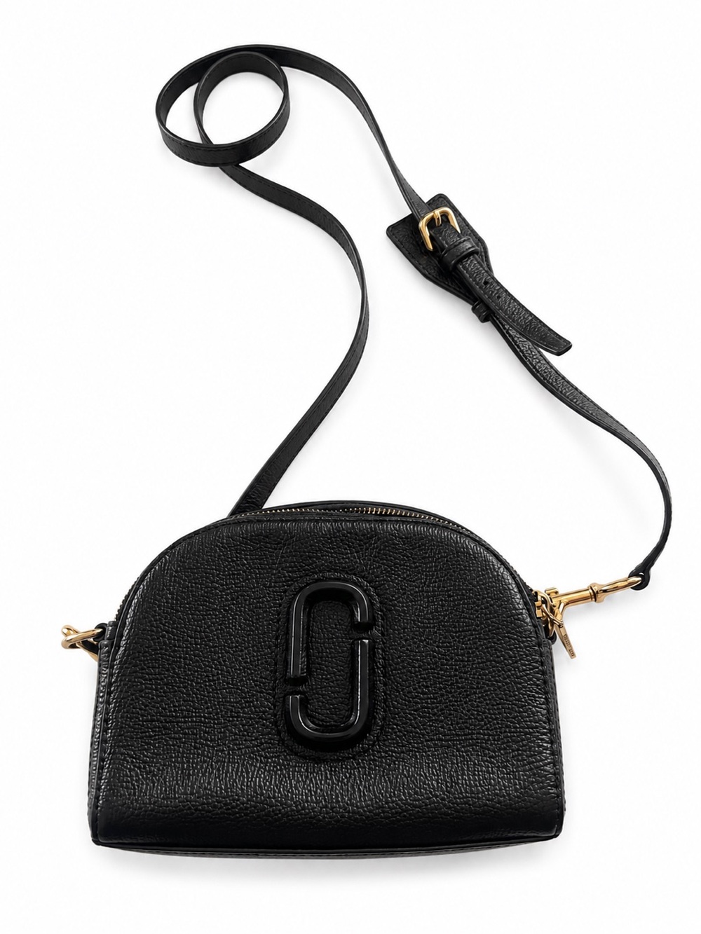 Marc Jacobs Black Pebbled Leather Crossbody with Gold Hardware
